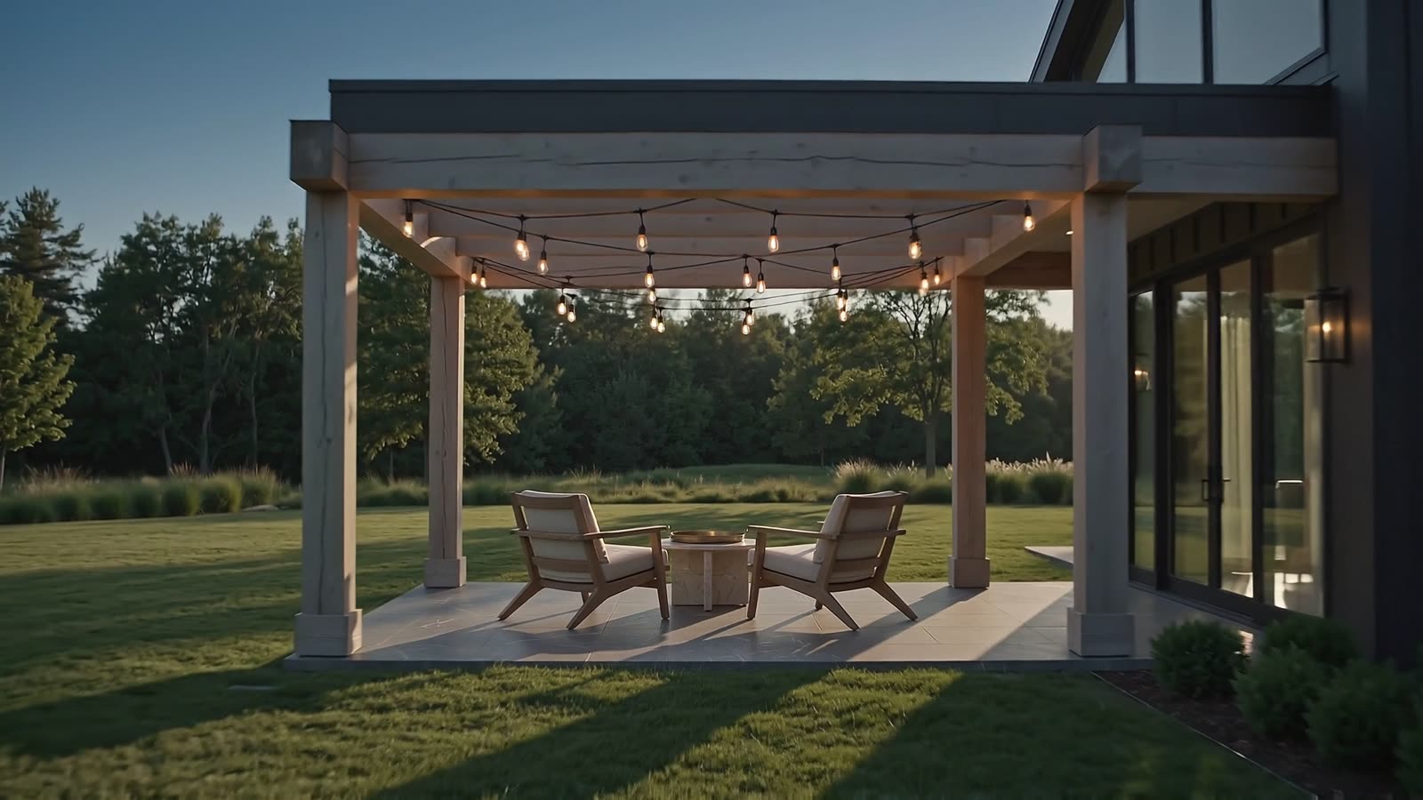 A serene porch at golden hour